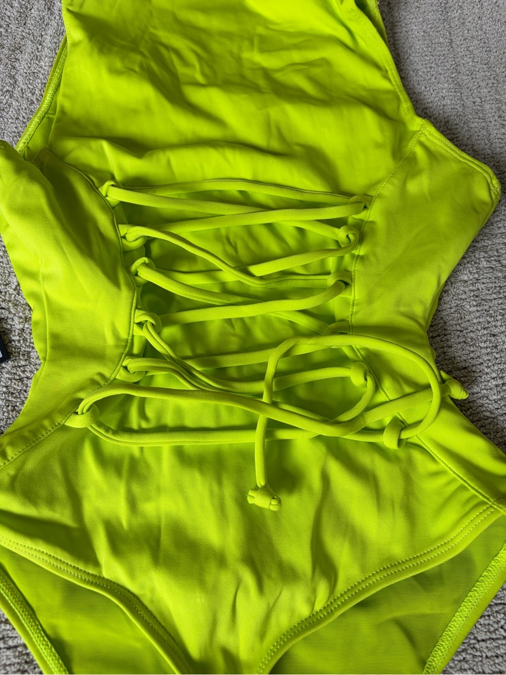 TA3 Sleeveless Surfy Thong one piece swimsuit zip front contour lace up xs short - Picture 5 of 5